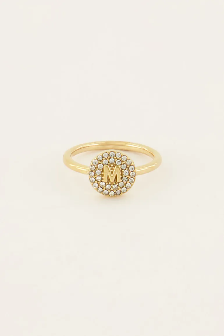 Bague à Initiale Avec Strass