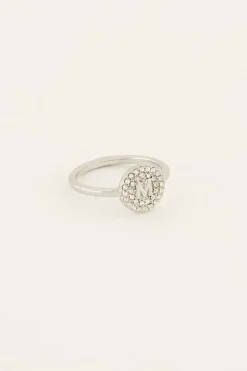 Bague à Initiale Avec Strass