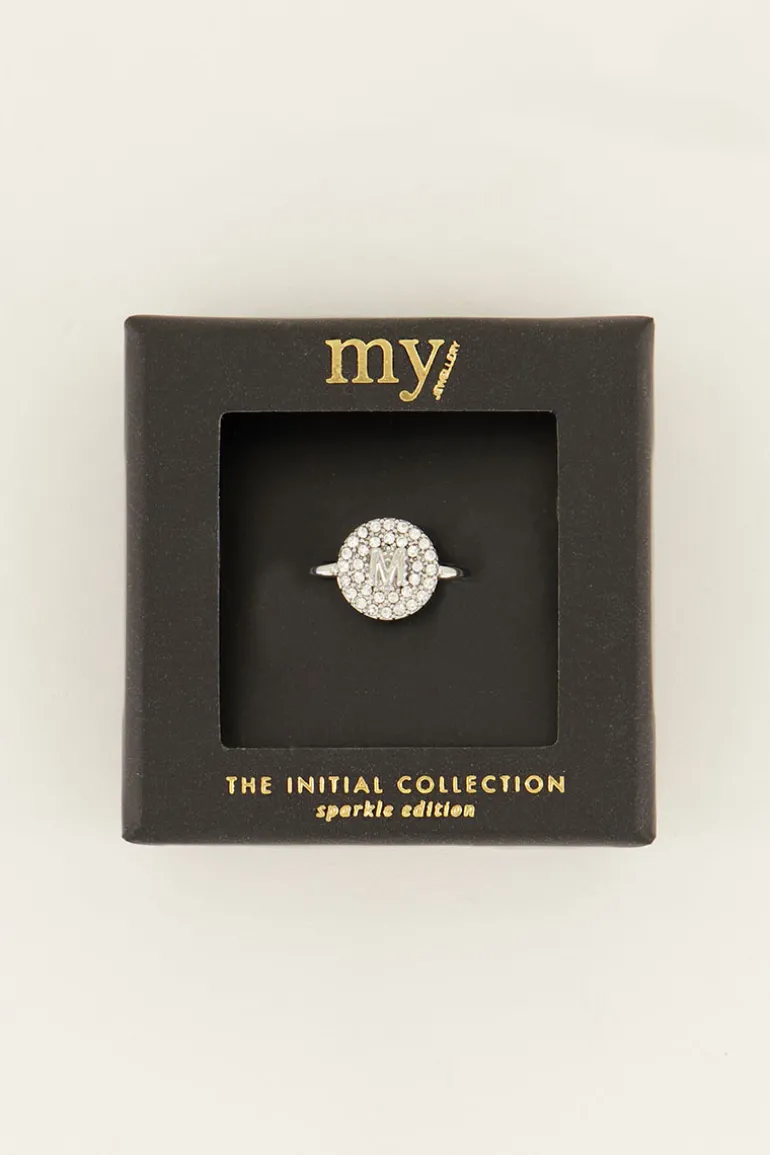 Bague à Initiale Avec Strass