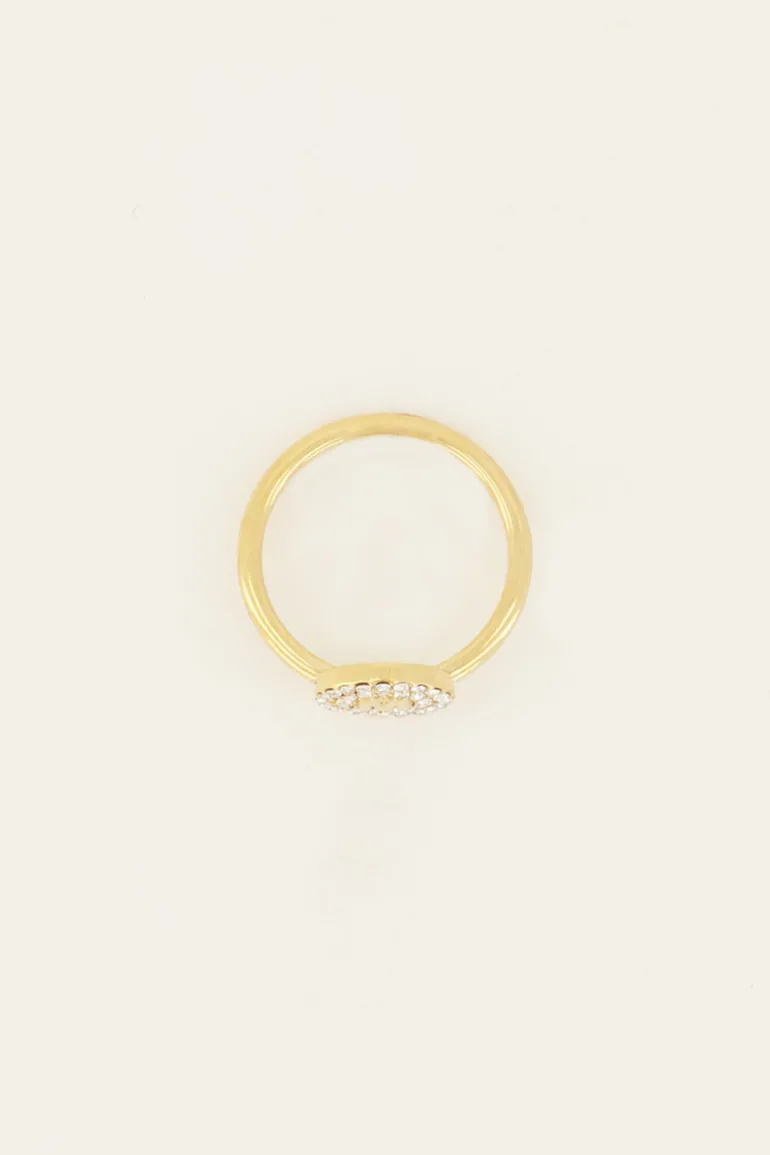Bague à Initiale Avec Strass