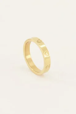 Bague Avec Cœurs Gravés