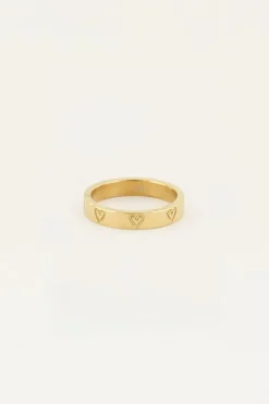 Bague Avec Cœurs Gravés