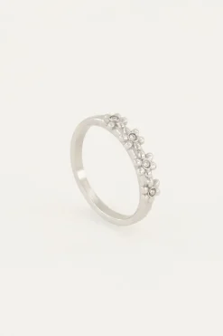 Bague Avec Fleurs Et Pierres