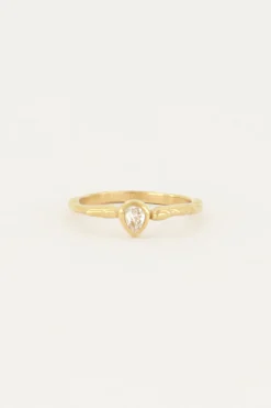 Bague Avec Goutte Et Cristal
