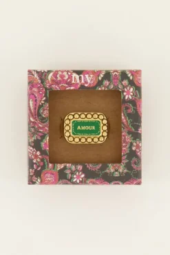Bague Bold Spirit Avec Charm « Amour » Vert