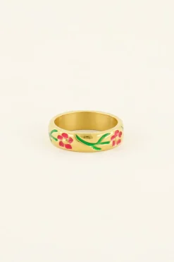 Bague Casa Fiore Avec Fleurs Rouges