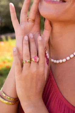 Bague Casa Fiore Avec Fleurs Rouges