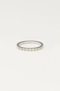 Bague Minimaliste à Carreaux