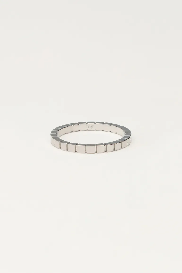 Bague Minimaliste à Carreaux