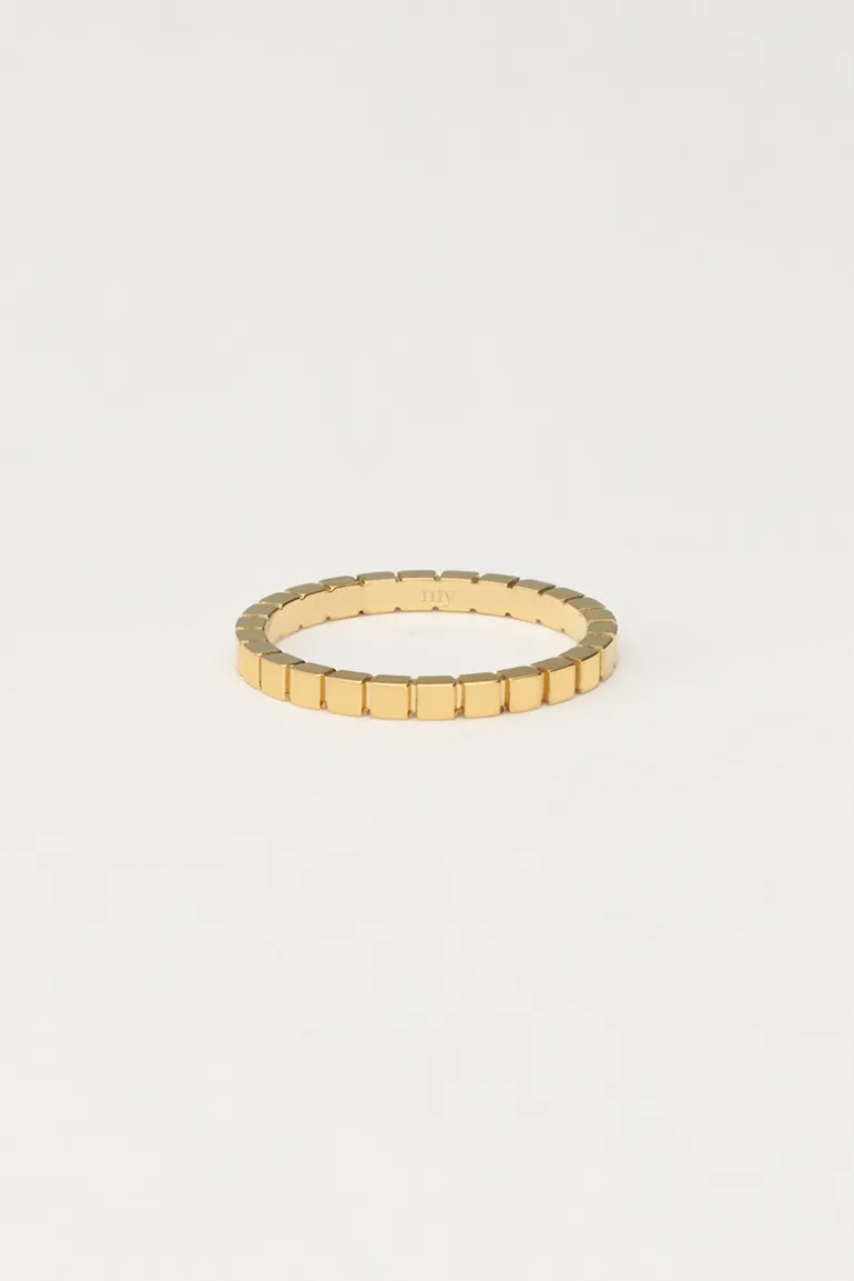 Bague Minimaliste à Carreaux