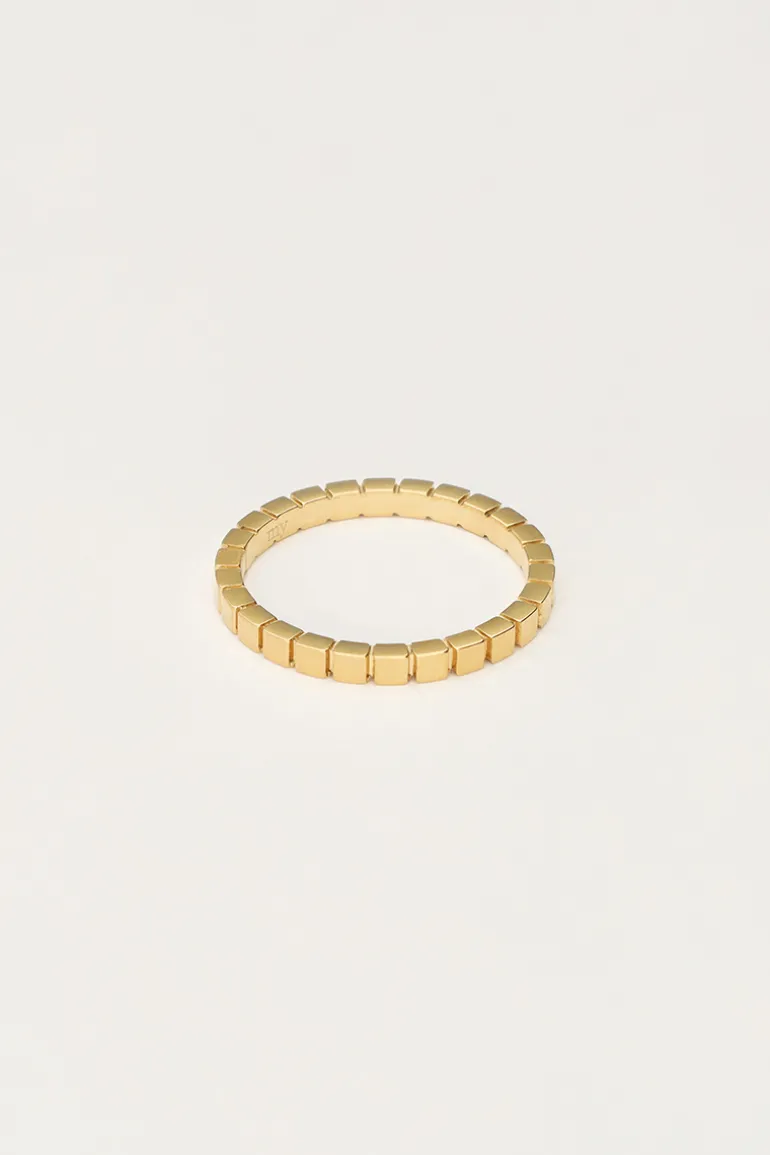 Bague Minimaliste à Carreaux