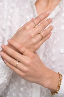 Bague Minimaliste à Carreaux