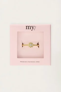 Bague Minimaliste Avec Fleur Et Pierre