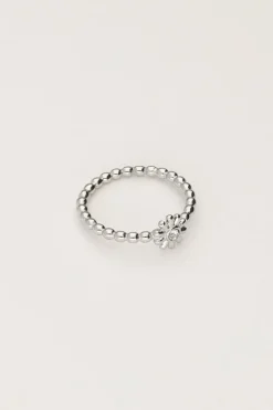 Bague Minimaliste Avec Fleur Et Pierre