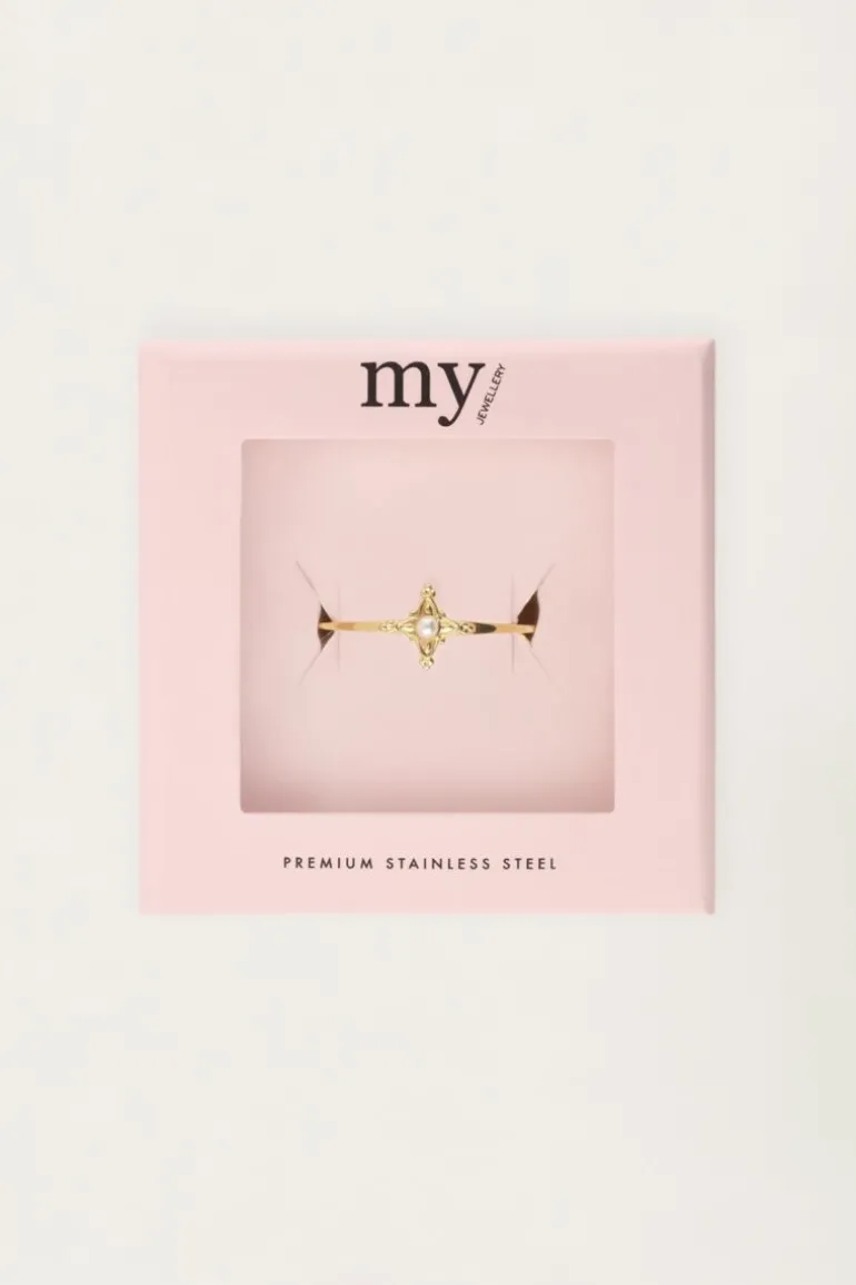 Bague Minimaliste Avec Perle