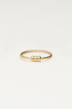 Bague Minimaliste Structurée Avec Trois Billes