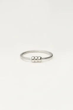 Bague Minimaliste Structurée Avec Trois Billes