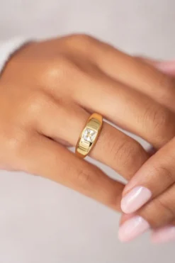 Bague MOOD Avec Pierre Carrée Transparente