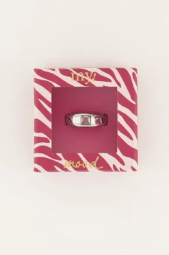 Bague MOOD Avec Pierre Rose Carrée