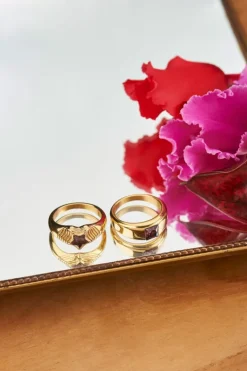 Bague MOOD Avec Pierre Rose Carrée