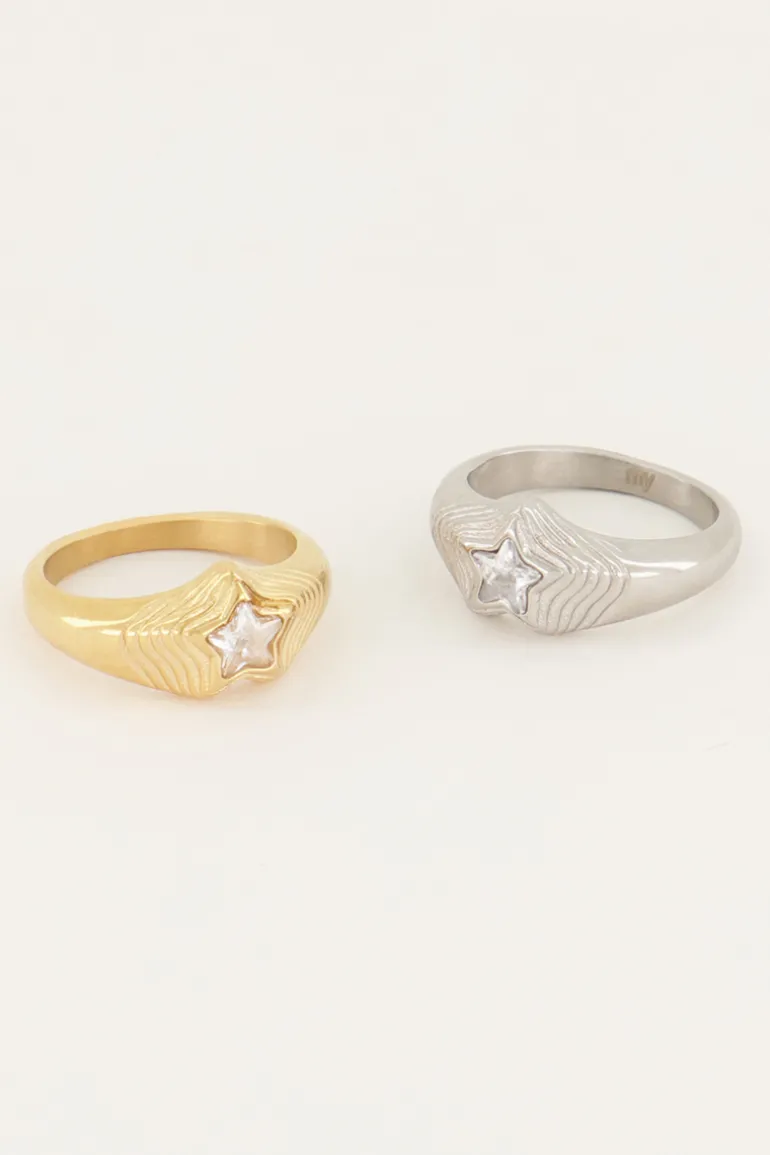 Bague MOOD Avec Pierre étoile Transparente