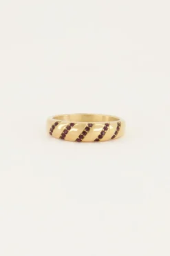 Bague MOOD Avec Pierres Fines Roses