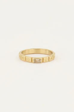 Bague Rectangulaire Vintage Transparente