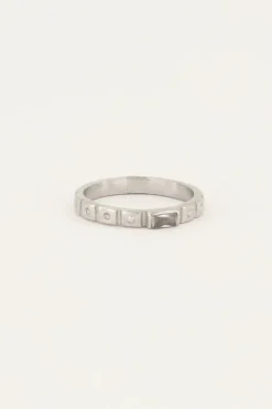Bague Rectangulaire Vintage Transparente