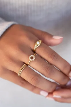 Bague Soleil Et Perles