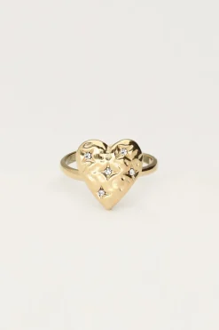 Bague Starry Avec Cœur Et Strass