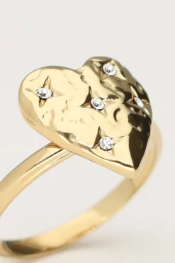 Bague Starry Avec Cœur Et Strass