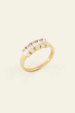 Bague Tendance Cocktail Avec Pierres Transparentes
