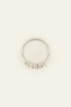 Bague Tendance Cocktail Avec Pierres Multicolores