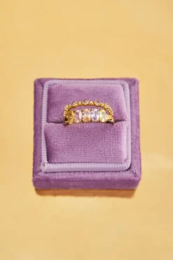 Bague Tendance Cocktail Avec Pierres Multicolores