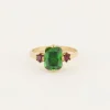 Bague Tendance Vintage à Cristal Vert