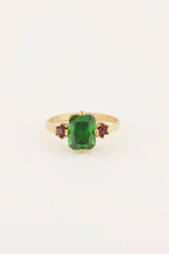 Bague Tendance Vintage à Cristal Vert