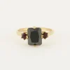 Bague Tendance Vintage à Cristal Noir