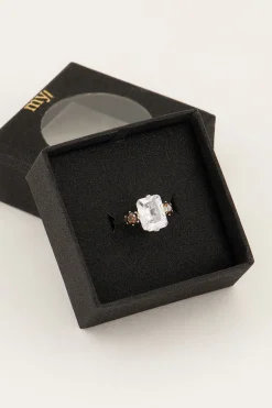Bague Tendance Vintage à Cristal Transparent