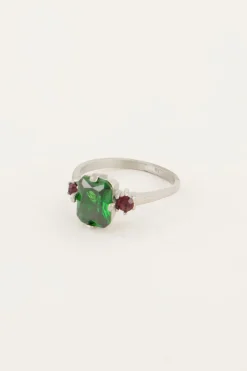 Bague Tendance Vintage à Cristal Vert