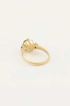 Bague Tendance Vintage à Cristal Vert