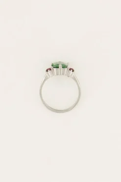 Bague Tendance Vintage à Cristal Vert