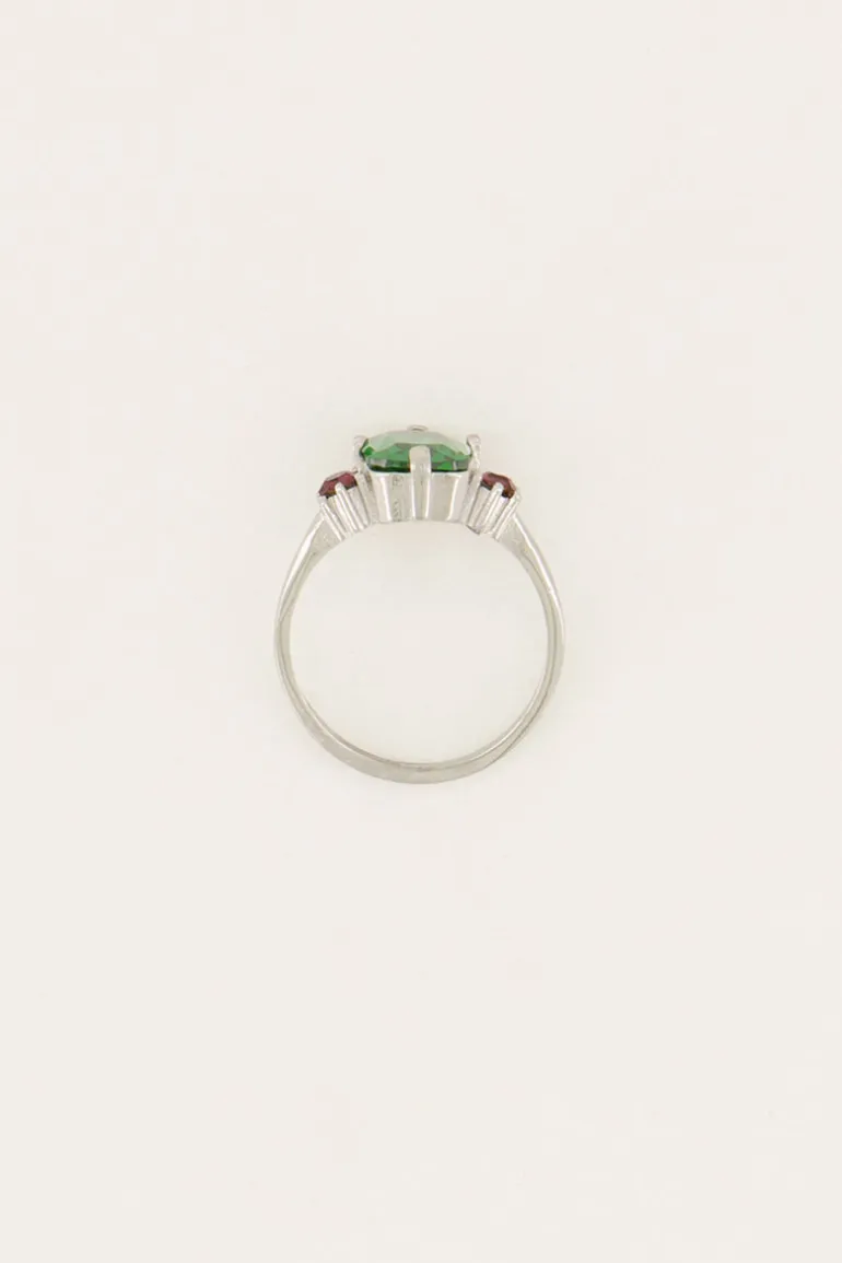 Bague Tendance Vintage à Cristal Vert
