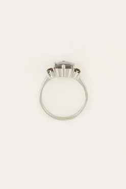 Bague Tendance Vintage à Cristal Noir