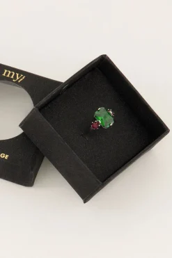 Bague Tendance Vintage à Cristal Vert