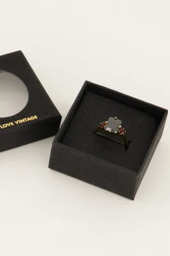 Bague Tendance Vintage à Cristal Noir