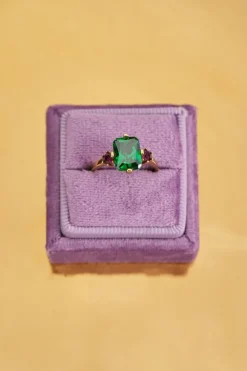 Bague Tendance Vintage à Cristal Vert