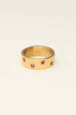 Bague étoiles & Pierres Roses Mystic