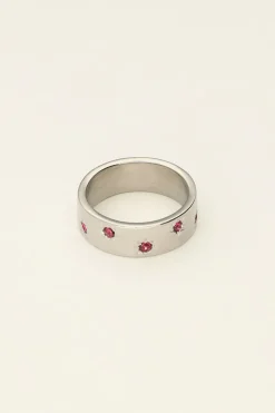 Bague étoiles & Pierres Roses Mystic