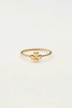 Bague Torsadée Avec Trèfle