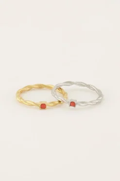 Bague Torsadée Pierre Grenadine